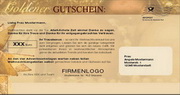 e-pm Mailingaktion - Artikel-Nr. 716439 Goldener Gutschein - Mailing Maxikarte Weihnachten