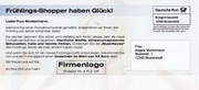 e-pm Mailingaktion - Artikel-Nr. 516149 frühjahrsshopping - Mailing Karte 

frühjahr