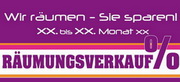 e-pm Mailingaktion - Artikel-Nr. 516566 Wir räumen - Mailing Karte Räumungsverkauf