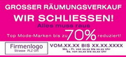 e-pm Mailingaktion - Artikel-Nr. 517097 Räumungsverkauf - Mailing Karte für Dialogpost
