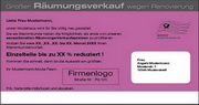 e-pm Mailingaktion - Artikel-Nr. 616736 Räumungsverkauf - Mailing Maxikarte für Dialogpost