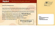 e-pm Mailingaktion - Artikel-Nr. 617040 Herbstgutschein - Mailing Maxikarte Herbst