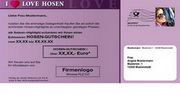 e-pm Mailingaktion - Artikel-Nr. 617053 I love Hosen - Mailing Maxikarte Hosenaktion