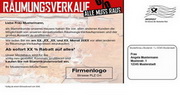 e-pm Mailingaktion - Artikel-Nr. 617266 Raumungsverkauf - Mailing Maxikarte Räumungsverkauf