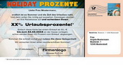 e-pm Mailingaktion - Artikel-Nr. 617448 Holiday Prozente - Mailing Maxikarte 

Sommer