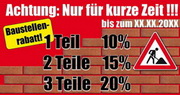 e-pm Mailingaktion - Artikel-Nr. 816008 Baustellenrabatt - Mailing individuelle Maxikarte Räumungsverkauf