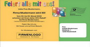 e-pm Mailingaktion - Artikel-Nr. 816012 Jubilum Kindermode - Mailing individuelle Maxikarte Jubilum