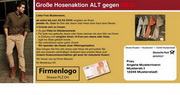 e-pm Mailingaktion - Artikel-Nr. 816057 Alt gegen Neu - Mailing individuelle Maxikarte Hosenaktion