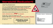 e-pm Mailingaktion - Artikel-Nr. 816124 Vorsicht Reduziert - Mailing individuelle Maxikarte Räumungsverkauf